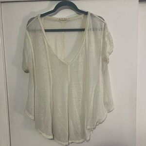We The Free Cream Sheer Blouse